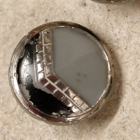 grå glasknap gamle knapper genbrug sølv dekoration